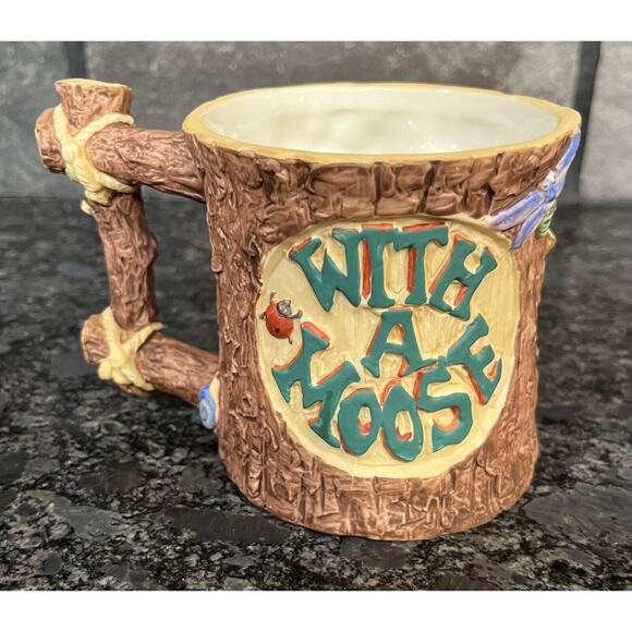 (3) Enesco Moose Creek Crossing 3D Mugs 1995 Go Fishin’, Get Loose, Go Wild - Picture 8 of 14